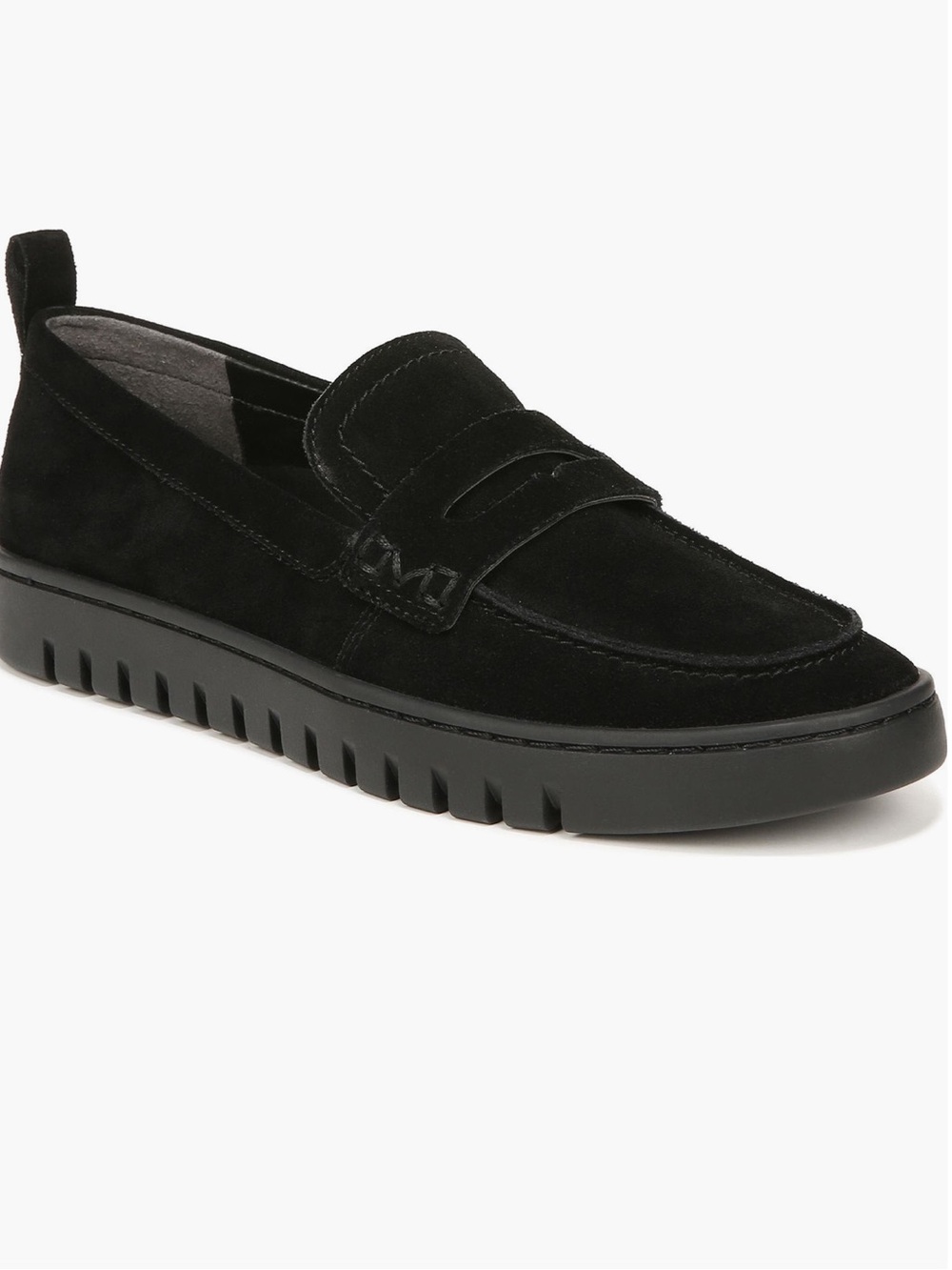 Vionic Black Suede Slip-On Penny Loafer